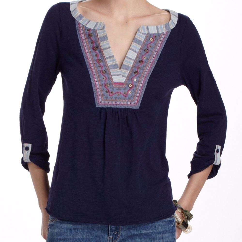 Anthropologie Meadow Rue Cuoco Henley Top XS